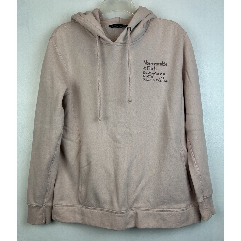 Abercrombie Fitch Hoodie Womans S Embroidered Pink Y2K Vtg Pullover Sweatshirt